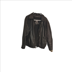 Weatherproof men's leather jacket/ black/ medium